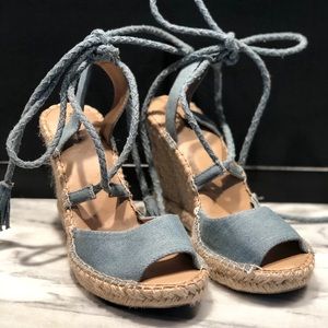 Merona Blue Denim Wedges Size 7.5